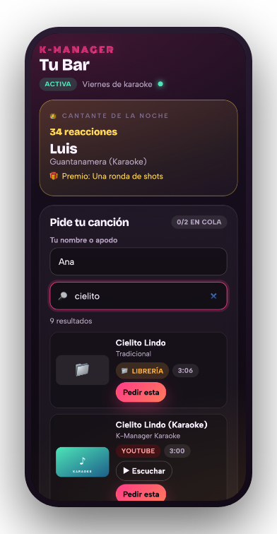 Buscador de canciones en el celular